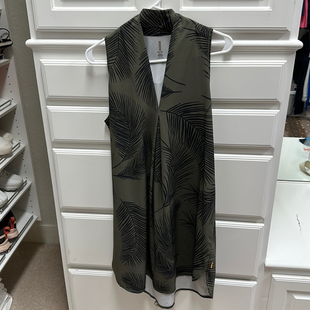 Lucy Anywhere Rich Olive Palm Print Dress